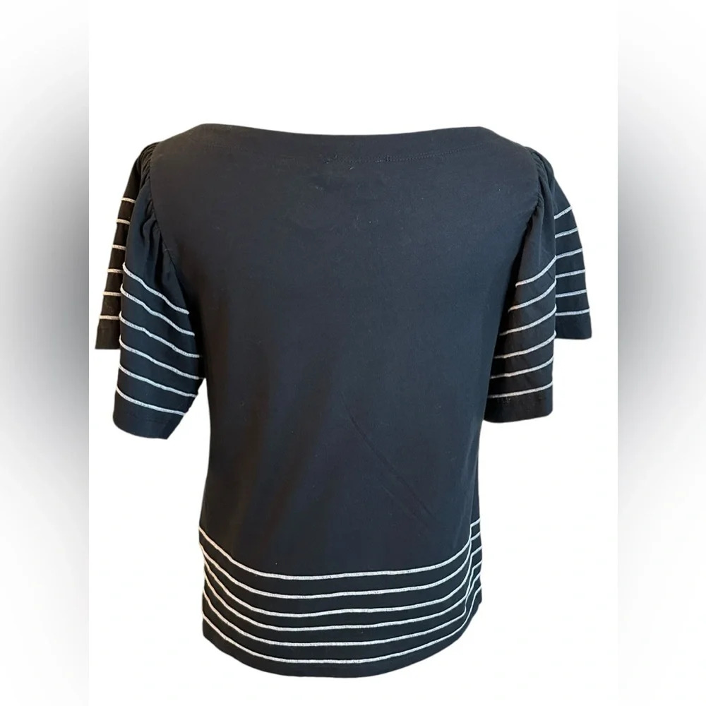 Maeve Navy Flutter Sleeve Tee - Picture 5 of 8